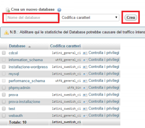 Come installare WordPress in locale con Xampp - guida passo passo 8 phpMyAdmin-creazione-database-fase-2