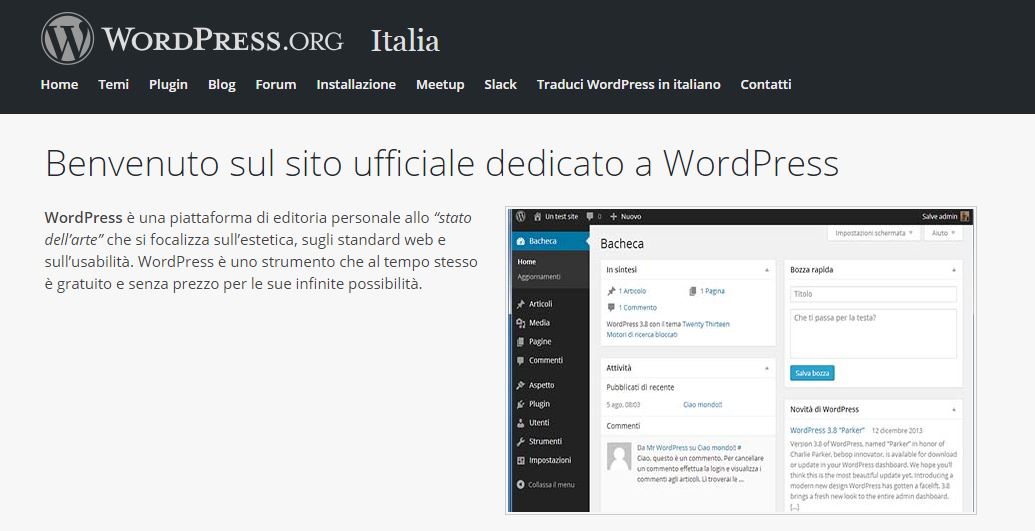 Differenze tra WordPress.com e WordPress.org 1 wordpress.org-panoramica