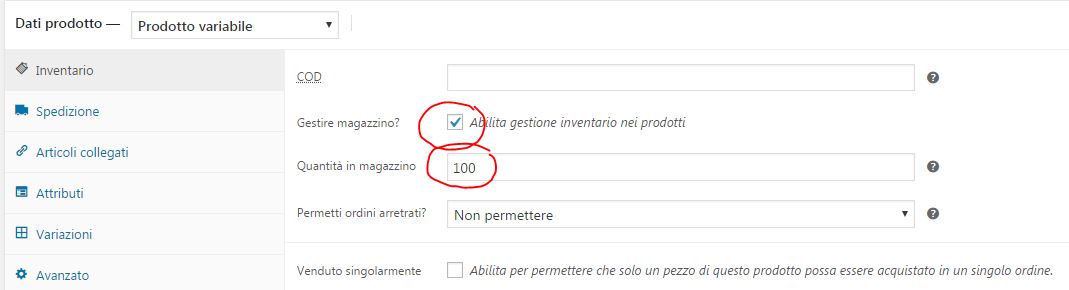 gestione magazzino prodotti 