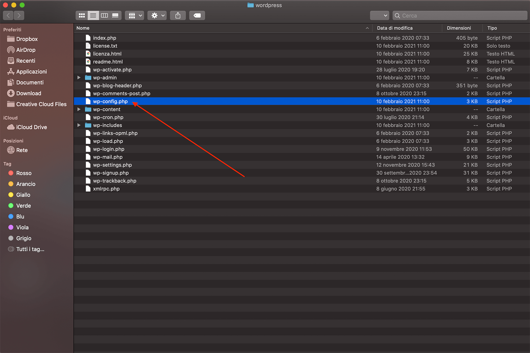 Come riparare un database corrotto di WordPress 1 file wp-config.php