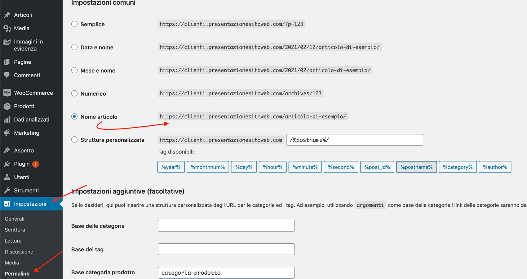 Guida per principianti : I 25 errori WordPress più comuni da evitare 1 permalink wordpress